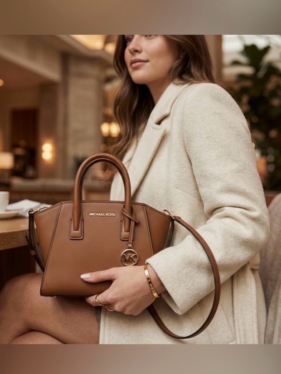 Michael Kors Handbags - Michael Kors Brown Leather Satchel with Gold Hardware